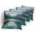thumbnail image 5 of Ambesonne Mountain Throw Pillow Cover 4 Pack, Alpine Lake Sky Forest, 16", Blue Green Grey, 5 of 7