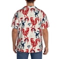 thumbnail image 3 of Logiee Roosters Print Men's Button Down Shirts Short Sleeve, Summer Beach Shirts,Vacation Wedding Shirts,Men's Casual Button-Down Shirts with Pocket-4X-Large, 3 of 5
