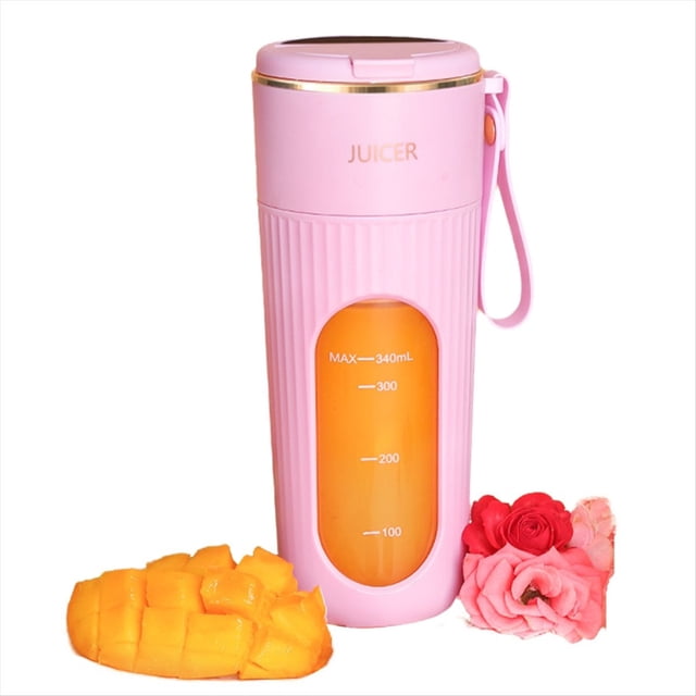 Exprimidor de con Carga Inalámbrica, Pequeño Exprimidor Portátil, Multifuncional, para el Hogar, Totalmente Automático, Color Rosa