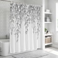 thumbnail image 5 of Eucalyptus Leaves Shower Curtain Set - Extra Long 72" x 96" Washable Bathtub Curtain with 12 Hooks, Grey Summer Botanical Weeping Waterproof Fabric Stall Shower Curtains for Bathroom/Bathtub Décor, 5 of 6
