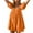 Orange, variant on Women's Cute Mini Dresses Solid Color Square Neck Front Pleated Cross-Back Tie Blouson Sleeve Low Back Babydoll Dress