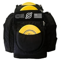 OG Black V3 Disc Golf Bag | 26  Disc Capacity | Premium Disc Golf Backpack Bag | Durable Design | 2 Large Side Compartments | Three Patches Included