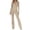 Beige, variant on Women's 2 Piece Ribbed Knit Outfit,Zip Up Hooded Long Sleeve Jacket & High Waist Flare Pants,Slim Casual Fall Winter Tracksuit Set for Women,Beige Women's S-XL