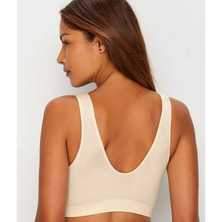 Exclare Women's Front Closure Full Coverage Wirefree Posture Back Everyday  Bra(46DDD, Beige) 