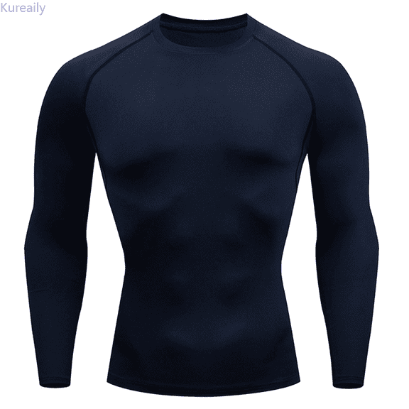 Kureaily Men's Compression Shirts Long Sleeve Athletic Workout Base Fit Tops Undershirts