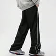 thumbnail image 4 of Summer Men Sweatpants Joggers Straight Pants Neutral Breathable Loose Outdoor Quick Drying Fabric Fitness pants Casual Trousers Black L, 4 of 4