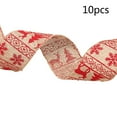 thumbnail image 2 of MesaSe 10 Rolls Rustic Burlap Christmas Ribbon with Cartoon Elk Snowflake Printed for DIY Crafts Gift Wrapping Tree Decoration, 2 of 3
