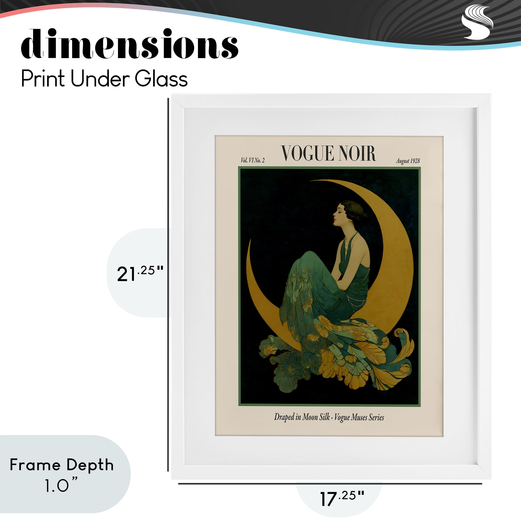 Stupell Industries Draped In Moon Silk White Framed Print Under Glass, design by A Barefoot Stylist