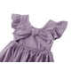 thumbnail image 4 of Vestido Dutebare para niñas pequeñas, algodón y lino, con volantes, color morado 120, 4 of 6