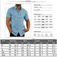 thumbnail image 6 of JUNWELL Mens Linen Short Sleeve Summer Solid Shirts Casual Loose Button Down Dress Soft Tee Tops, 6 of 6