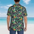 thumbnail image 4 of Balery Dinosaur Plays Soccer Camisas hawaianas de manga corta para hombre, camisas playeras de corte holgado, camisas de vacaciones con botones,Small, 4 of 7
