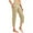 Khaki, variant on Solid Elastic Waist Pocket Cropped Pants Casual Stretchy Stylish Pants For Spring Summer Women's Clothing