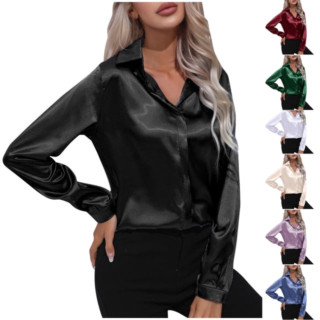 WRKEKC T-Shirts à Manches Longues pour Femmes, Hauts à Manches Longues pour Femmes, Chemise à Manches Longues Unie Confortable et Respirante à Col en V pour Femmes