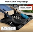 thumbnail image 2 of Nottadrip Silicone Spoon Rest for Stove Top - Kitchen Spoon Rest for Countertop, Ladle Holder, All in 1 Serving Station, Elevate Handles, Drip to Tray, Mess Free - 3PC Set No Trivet - Black, 2 of 5