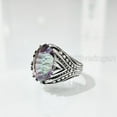 thumbnail image 3 of AAA Mystic Topaz Mens Ring, Natural Mystic Topaz Ring, November Birthstone, Silver Jewelry, 925 Silver Ring, Birthday Gift, Heavy Mens Ring, Arabic Oxidized Mans Ring, Christmas, Mens Signet Ring, 3 of 8