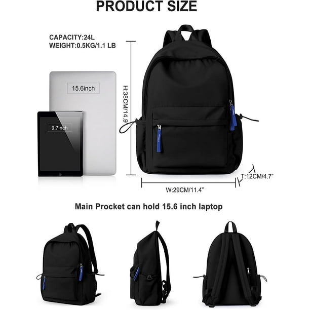 Teens Girls Boys Middle High School Bookbag Small Travel Backpack Waterproof College Lightweight Cute Backpacks 15.6 Inch Laptop