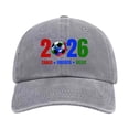 thumbnail image 3 of YiFudd Cartoon Adjustable Washed Cotton Cup26 Soccer Fan USA CAN MEX Design Baseball Cap,Unisex,Gray, 3 of 5