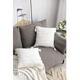 thumbnail image 4 of ZECATL White Throw Pillow Covers: 2 Pack 16x16 Inch Boho Striped Cotton Linen Rectangular Decorative Pillow Cases with Tassels for Farmhouse Couch Sofa Chair, 4 of 8