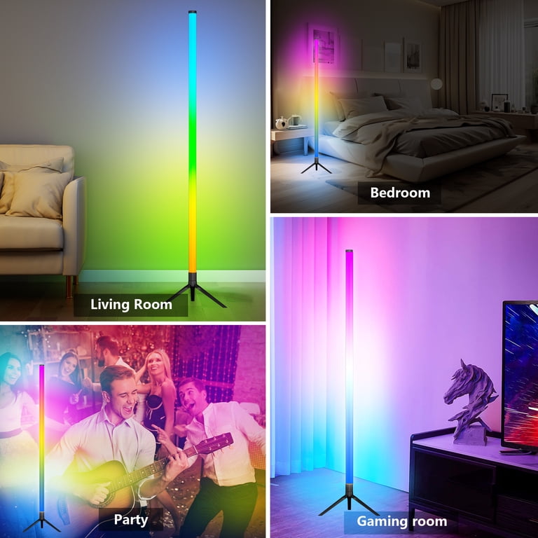 Corner Floor Lamp 2 Pack - RGBICW Smart LED, 1300lm, App & Remote Control, Music Sync