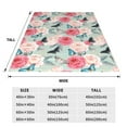 thumbnail image 3 of Honeii Roses and Butterflies Print Fleece Blanket - Throw Blanket for Bed, Sofa, Couch, Camping, and Travel , Microplush Ultra Soft Warm Blanket-80"x60", 3 of 7