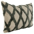 thumbnail image 2 of Lo 14 x 20 Lumbar Linen Accent Throw Pillow, Tufted Diamond Pattern, Green - Green, Beige, 2 of 5
