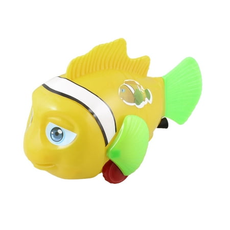 - Plastic Wheels Moving Fish Pull String Wind up Toy