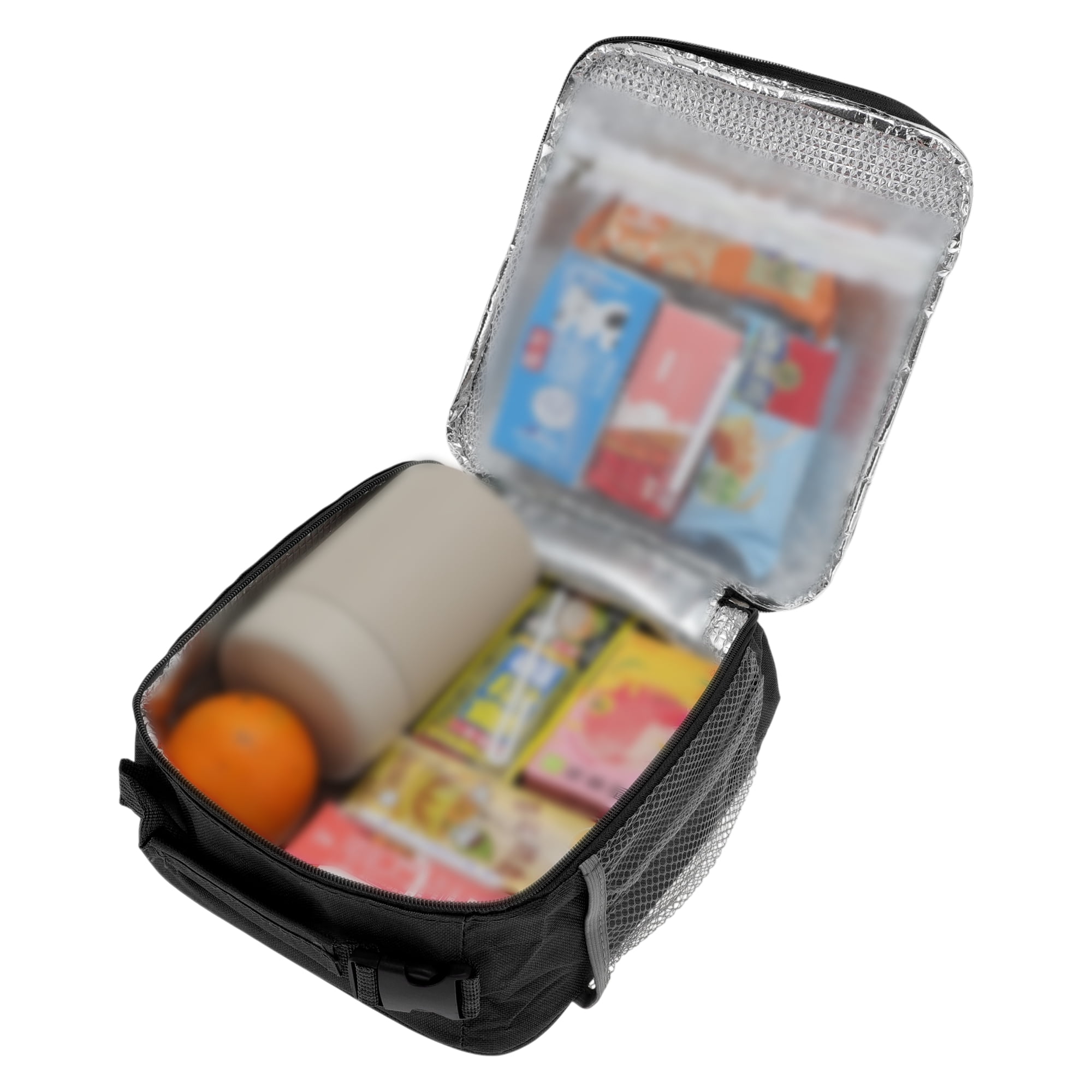Unique Bargains Reusable Insulated Lunch Box Tote for Work Black 195 oz