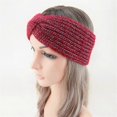 thumbnail image 4 of Diadema deportiva de punto con hilo plateado cálido, banda para el pelo de felpa con protección para las orejas, diadema de lana para mujer, invierno, 1 unidad, 4 of 5