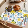 thumbnail image 3 of Summer Beach Placemats Set of 12, Ocean Starfish Shell Coastal Conch Lemon Flower Non-Slip Place Mats Washable Table Mats for Kitchen Dining Table Decorations Indoor/Outdoor, 3 of 9