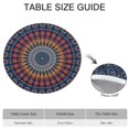 thumbnail image 6 of Boho Floral Motif Round Tablecloth with Elastic Band, 44 Inch Fits 38-42 Inch Tables, Spill Resistant, 6 of 7