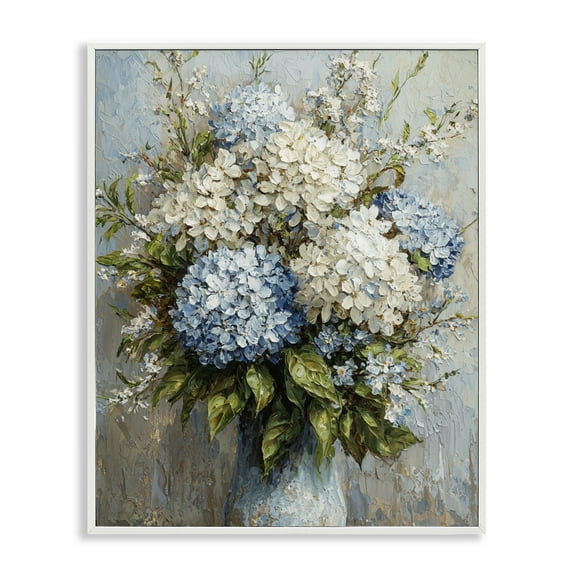 Stupell Industries Muted Classic Hydrangeas Floral Painting White Framed Art Print Wall Art, 11 x 14