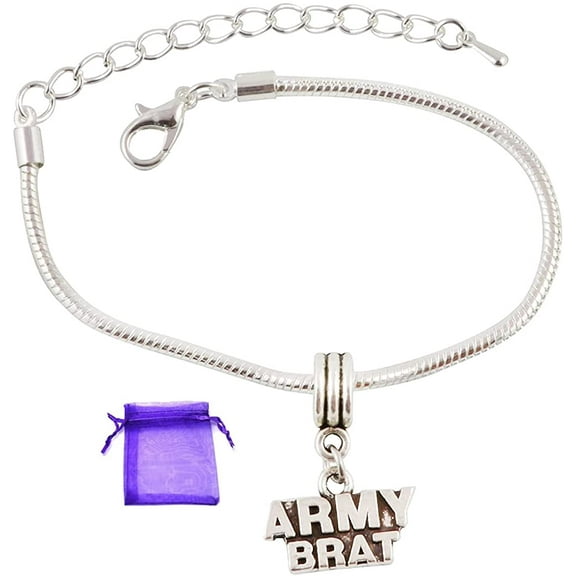 Army Brat Bracelet | Stainless Steel Snake Chain Charm Bracelet
