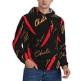 thumbnail image 2 of Balery Hot Chili Pattern Mens Hoodie Kangaroo Pocket Hoodie Pullover Hooded Sweatshirt Ideal for Daily Wear Travel and Home-XX-Large, 2 of 7