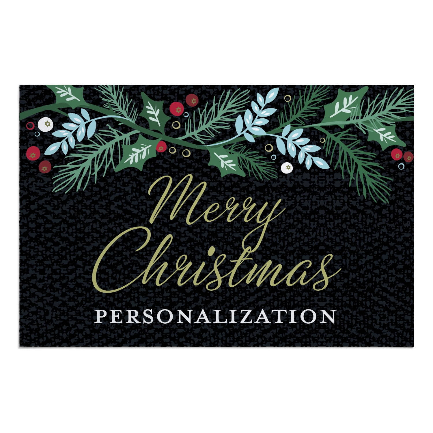 Personalized Floral Christmas Indoor / Outdoor Doormat