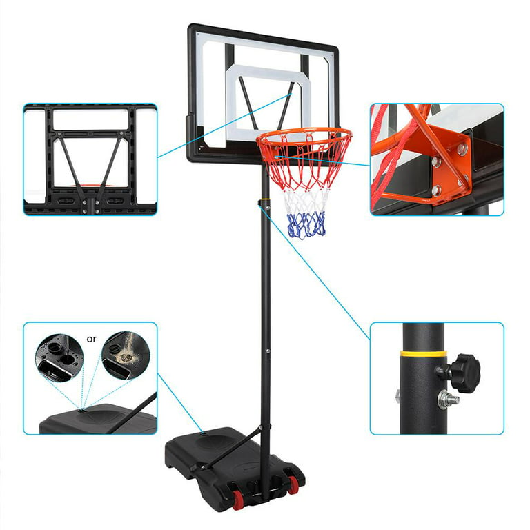 Ktaxon 5.2-6.9 ft Height Adjustable Basketball Hoop Stand, Portable  Basketball Goal System, with Wheels and PVC Backboard, for Kids Teen Indoor/Outdoor  Playing, Boys Girls Exercise Game Toys - ktaxon