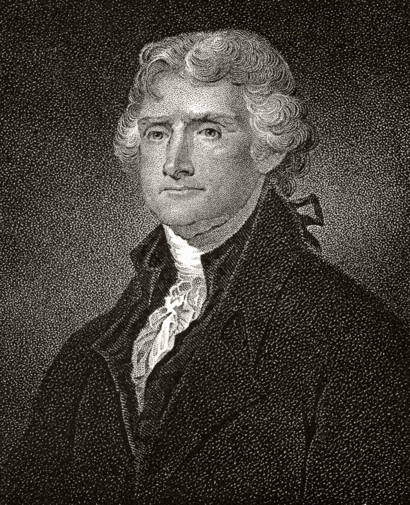 Thomas Jefferson 1743 To 1826 American Statesman And Founding Father A Signatory Of Declaration Of Independence 19Th Century Engraving By JB Longacre From Portrait By Field After Stuart Canvas Art - K