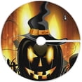 thumbnail image 1 of FMSHPON Halloween Pumpkin Fire Spider (1) Xmas Christmas Tree Skirt Stand Mat for Holiday Party Decoration Indoor Outdoor 36 inches, 1 of 6