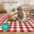 thumbnail image 4 of ODIKA 8'x10' Washable Area Rug Non-Shedding, Easy Care, Plaid Checkered Checked Farmhouse Gingham Grid Striped Christma for King Size Bedroom Under Bed, Master Suite, 4 of 7