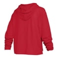 thumbnail image 3 of Women's Pressbox  Red Wisconsin Badgers Nelson Arch Over Logo Long Sleeve Hooded Slub T-Shirt, 3 of 3