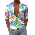 thumbnail image 1 of Camisas Para Hombre Camisas estampadas informales de manga larga para otoño e invierno para hombre, blusas superiores a la (White, M), 1 of 5