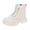White, variant on Boys Girls Ankle Combat Boots Lace up Cowboy Hiking Booties Toddler Little Kid Winter Dress Outdoor Shoes Black Size 3.5