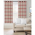 thumbnail image 2 of Yellow Buffalo Plaid Blackout Curtains for Bedroom/Living Room, Thermal Insulated Kitchen Curtains, Red Lines Grid Pattern Vintage Grommet Darkening Window Treatment Drapes 27.5"x39"x2, 2 of 8