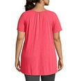 thumbnail image 2 of Just My Size Short-Sleeve Slub-Jersey Women's Tunic with Crochet Trim - OJ247, 2 of 3