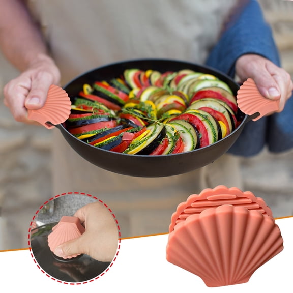 Heat-Resistant Silicone Pot Holders with Non-Slip Grip for Oven and Stovetop Use – Insulated Protection for Hot Pans, Dishes, and Bowls to Prevent Kitchen Burns(Pink),Ccwuwei