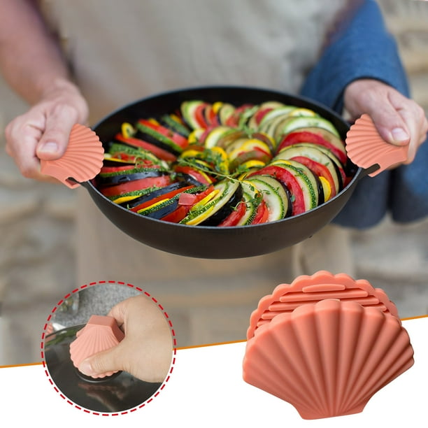 Agarradores de silicona de alta temperatura (2 pares) - Guantes de horno resistentes al calor para sartenes, cuencos y caseraslas, agarre antideslizante