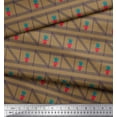 thumbnail image 2 of Soimoi Brown Poly Georgette Fabric Plant Garden Accessories Printed Craft Fabric by the Yard 52 Inch Wide, 2 of 2