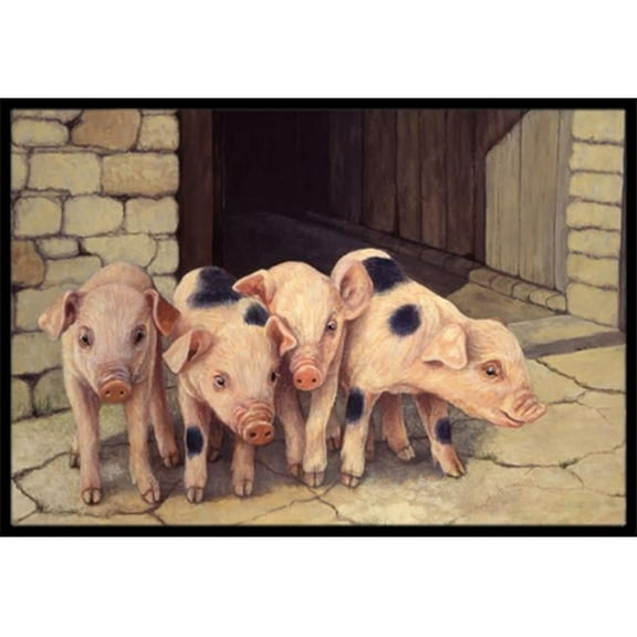 Pigs Piglets by Daphne Baxter Indoor or Outdoor Mat, 18 x 27