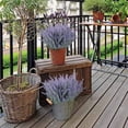 thumbnail image 4 of Bienvenido 4 piezas de flores artificiales flocadas de plástico lavanda paquete de plantas falsas ramo de brida de boda interior al aire libre hogar cocina oficina mesa centros de mesa arreglos, 4 of 8
