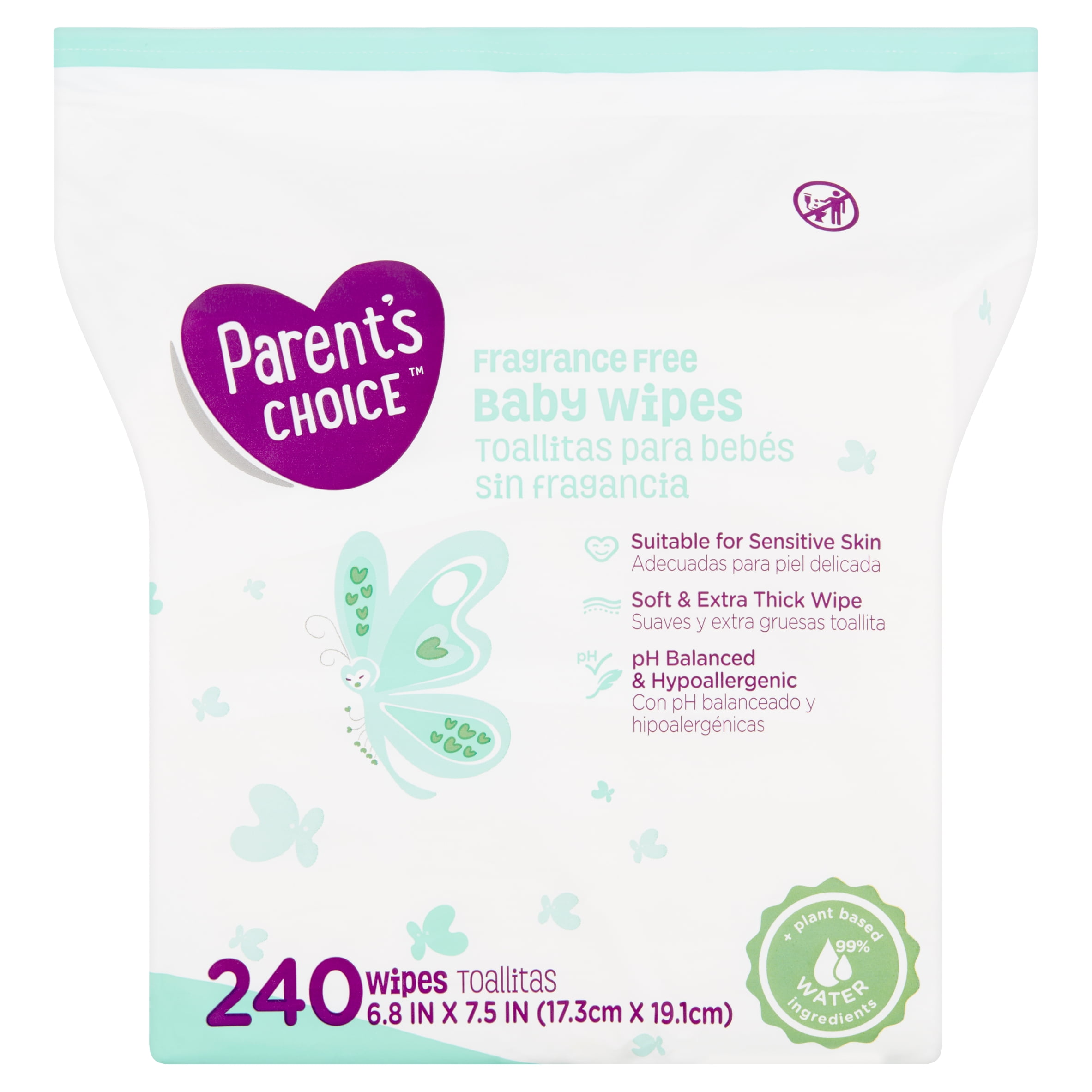 Parent's Choice Fragrance Free Baby Wipes (240 count)