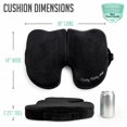 thumbnail image 2 of Cojín para asiento Cushy Tushy Slim plegable de espuma viscoelástica negra, 2 of 9